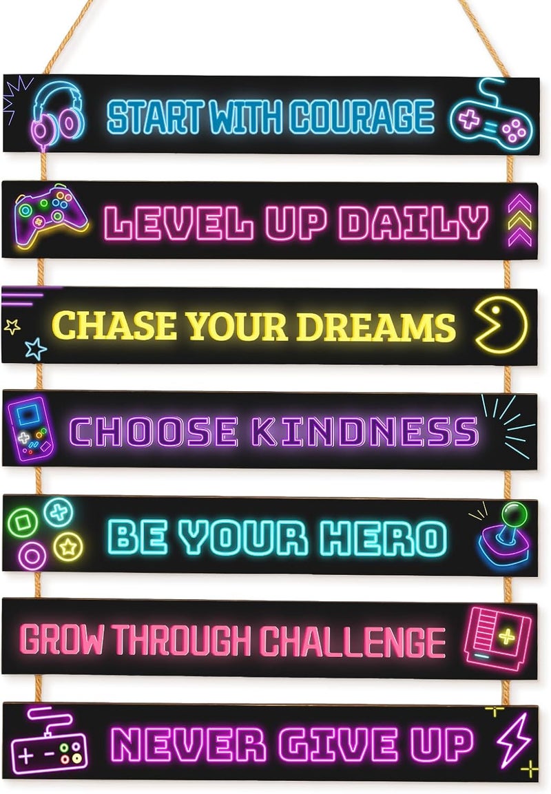 Beinou Girls Room Decor Colorful Inspirational Wall Decor Room Decor for Teen Girls Durable Kids for Nursery Playroom Bedroom, Black Game - Image 1